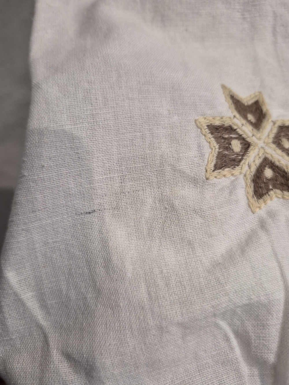 Calypso St Barth Embroidered Boho Peasant Blouse Ivory Linen Cotton Top XL - Picture 9 of 9